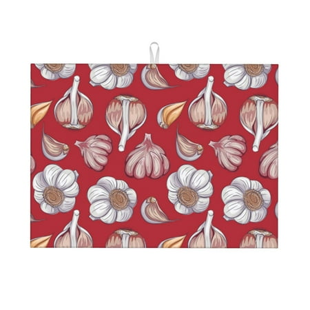 Large Dish Drying Mats for Kitchen Counter - cute garlic cloves 18x24In Anti-Slip Absorbent Microfiber Drying Mat for Kitchen Counter Mat Dish Rack Mat with Hanging Loop
Large Dish Drying Mats for Kitchen Counter - cute garlic cloves 18x24In Anti-Slip Absorbent Microfiber Drying Mat for Kitchen Counter Mat Dish Rack Mat with Hanging Loop