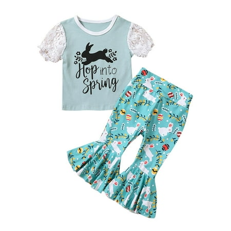 GWAABD Toddler Girl Summer Outfits Sets Green Cotton Blend Toddler Girls Short Sleeve Cartoon Rabbit Printed T Shirt Pullover Tops Bell Bottoms Pants Kids Outfits 100
GWAABD Toddler Girl Summer Outfits Sets Green Cotton Blend Toddler Girls Short Sleeve Cartoon Rabbit Printed T Shirt Pullover Tops Bell Bottoms Pants Kids Outfits 100