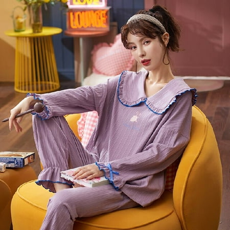 PIKADINGNIS Fashion Autumn Winter Princess Retro Style Pajamas Sets for Women Cotton Green Soft Sleepwear Suit Home Wear Loose Nightwear Set
PIKADINGNIS Fashion Autumn Winter Princess Retro Style Pajamas Sets for Women Cotton Green Soft Sleepwear Suit Home Wear Loose Nightwear Set