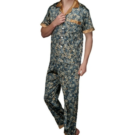 Rumida Summer Thin Bathrobe Set Ice Silk Short-Sleeve Pajamas Long Pajama Pants Men Hom Short-Sleeve thin Ice Silk Men Home Bathrobe Set comfortable convenient XL Tibetan Green
Rumida Summer Thin Bathrobe Set Ice Silk Short-Sleeve Pajamas Long Pajama Pants Men Hom Short-Sleeve thin Ice Silk Men Home Bathrobe Set comfortable convenient XL Tibetan Green