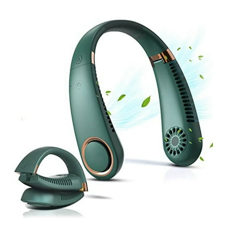Portable Neck Fan Foldable Hands Free Bladeless Neck Fan Green