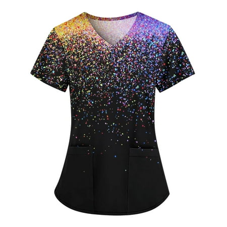 Women Scrubs Top Working Uniform Nurses Clothing Workwear Fashion Printed Short Sleeve With Pockets V-Neck Shirts T-Shirts Tops Daily Tshirt
Women Scrubs Top Working Uniform Nurses Clothing Workwear Fashion Printed Short Sleeve With Pockets V-Neck Shirts T-Shirts Tops Daily Tshirt