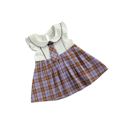 Binpure Summer Breathable Little Girls Dress Children Creative Plaid Splicing Doll Collar Fly Sleeve Princess Skirt with Bow Tie
Binpure Summer Breathable Little Girls Dress Children Creative Plaid Splicing Doll Collar Fly Sleeve Princess Skirt with Bow Tie