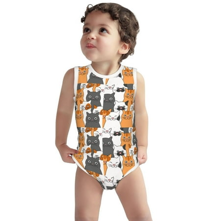 Vsdgher Funny Cats Print Baby Unisex Baby Cotton Sleeveless Bodysuits Soft and velvety comfortable and breathable
Vsdgher Funny Cats Print Baby Unisex Baby Cotton Sleeveless Bodysuits Soft and velvety comfortable and breathable