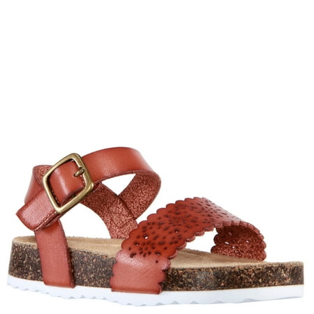 KIDPIK Girls Perforated Ankle Strap Sandal Size: 7 Toddler - 6 Youth