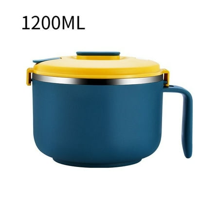 1200ML Noodle Bowl with Lid 304 Stainless Steel Portable Instant Dual-Layer Food Storage Container Leak-Proof Lunch Box for Office School(Blue)
1200ML Noodle Bowl with Lid 304 Stainless Steel Portable Instant Dual-Layer Food Storage Container Leak-Proof Lunch Box for Office School(Blue)