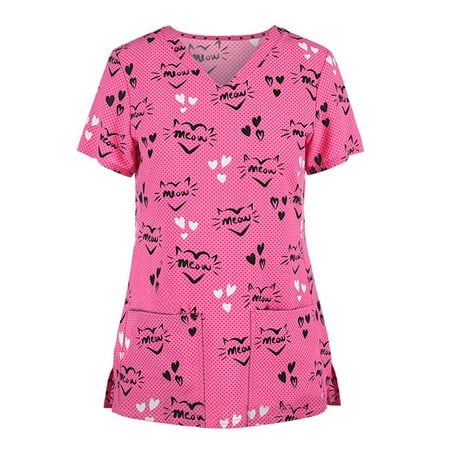 Avamo Womens Casual Loose V-Neck Scrub Tops Cute Butterfly Graphic Print Short Sleeve Tunic Blouse Top Baggy Pocket Workear Tops
Avamo Womens Casual Loose V-Neck Scrub Tops Cute Butterfly Graphic Print Short Sleeve Tunic Blouse Top Baggy Pocket Workear Tops