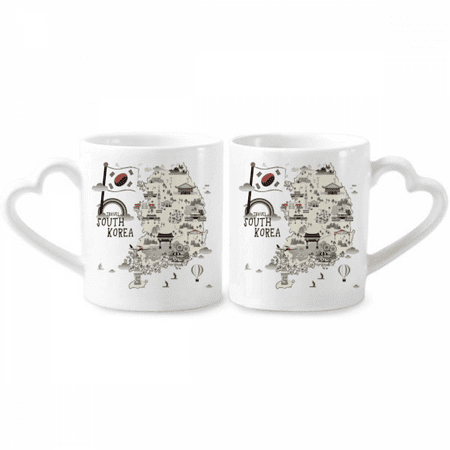 South Korea Map Landmarks Couple Porcelain Mug Set Cerac Lover Cup Heart Handle
South Korea Map Landmarks Couple Porcelain Mug Set Cerac Lover Cup Heart Handle