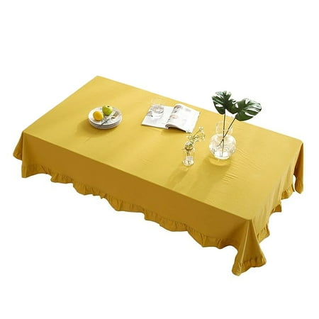 Rectangle Tablecloths Solid Color Tablecloth With Ruffle Washable Soft Cotton No Pilling Table Covers For Party Picnic Dining Coffee Table-Yellow-140x140cm
Rectangle Tablecloths Solid Color Tablecloth With Ruffle Washable Soft Cotton No Pilling Table Covers For Party Picnic Dining Coffee Table-Yellow-140x140cm
