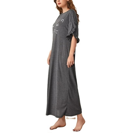 Cute Cartoon Round Neck Sleepshirts Grey 3/4 Sleeve Women Nightgowns & Sleepshirts L
Cute Cartoon Round Neck Sleepshirts Grey 3/4 Sleeve Women Nightgowns & Sleepshirts L