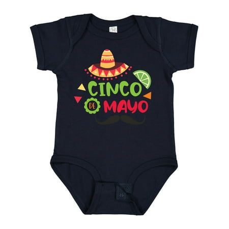 Inktastic Cinco De Mayo with Sombrero Lime and Mustache Gift Baby Boy Bodysuit