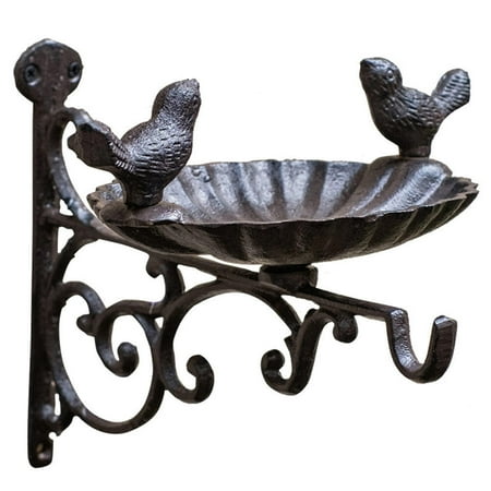 Chic Iron Bird Feeder Durable Iron Hanging Basket Wall Mounted Hook Bracket