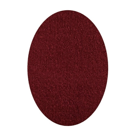 Saturn collection solid color area rugs with Rubber Marine Backing for Patio, Porch, Deck, Boat, Basement or Garage with Premium Bound Polyester Edges Burgundy 2'X8' Oval