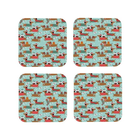 Honeii Dachshund Christmas Play Print Leather Coaster Set of 4 Ideal for Safeguarding Your Furniture from Drinks Spills and Effortless Cleanup-Square
Honeii Dachshund Christmas Play Print Leather Coaster Set of 4 Ideal for Safeguarding Your Furniture from Drinks Spills and Effortless Cleanup-Square