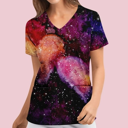 FAFWYP Scrubs for Women Womens Loose Scrubs Tops Summer Nurse Short Sleeve V Neck Workwear Printed Working Uniform Shirt Medical Blouse with Pockets
FAFWYP Scrubs for Women Womens Loose Scrubs Tops Summer Nurse Short Sleeve V Neck Workwear Printed Working Uniform Shirt Medical Blouse with Pockets