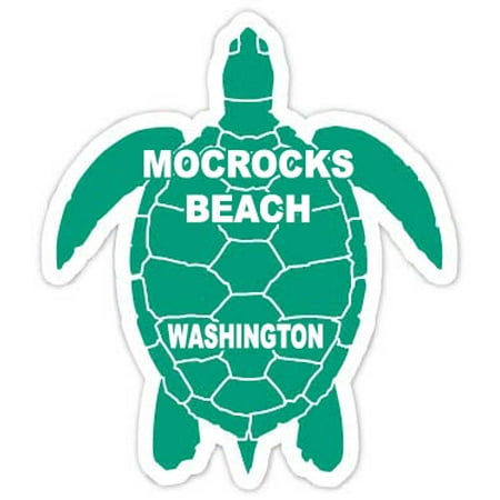 Mocrocks Beach Washington 4 Green Turtle Shape Magnet