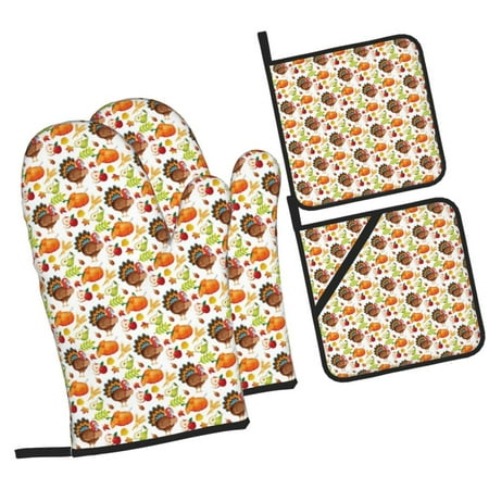 Zeuib Thanksgiving Turkey Oven Mitts and Potholders BBQ Gloves Kitchen Oven Glove High Heat Resistant 500 Degree Extra Long Oven Mitts and Potholder with Non-Slip Silicone Surface for Cooking
Zeuib Thanksgiving Turkey Oven Mitts and Potholders BBQ Gloves Kitchen Oven Glove High Heat Resistant 500 Degree Extra Long Oven Mitts and Potholder with Non-Slip Silicone Surface for Cooking