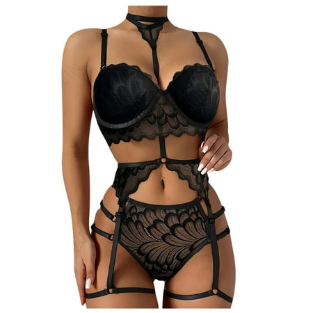 Umitay Women s tempting Mesh Underwear See-through Halter Underwear Three-piece Suit
Umitay Women s tempting Mesh Underwear See-through Halter Underwear Three-piece Suit