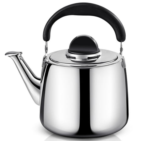 

Tea Kettle - 3QT Whistling Tea Pots for Stove Top - Food Grade Brushed Stainless Steel Teapot - Classic Stovetop Kettle with Universal Base Cool Grip Bakelite Handle