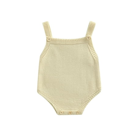 ZIYIXIN Newborn Baby Boy Girl Knit Romper Sleeveless Strap One Piece Knitted Jumpsuit Bodysuit Clothes Beige 6-12 Months
ZIYIXIN Newborn Baby Boy Girl Knit Romper Sleeveless Strap One Piece Knitted Jumpsuit Bodysuit Clothes Beige 6-12 Months