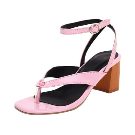 Quealent Adult Women Sandal Women S Sandals Shoes Ladies Fashion Solid Color Leather Clip Toe Buckle Thick High Heeled Double Strap Sandals Women Pink 9
Quealent Adult Women Sandal Women S Sandals Shoes Ladies Fashion Solid Color Leather Clip Toe Buckle Thick High Heeled Double Strap Sandals Women Pink 9