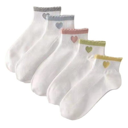 HEVIRGO 5 Pairs Women Socks Contrast Color Mid Cut Cute Heart Print No Odor Lady Socks Clothes Accessories White Nylon
HEVIRGO 5 Pairs Women Socks Contrast Color Mid Cut Cute Heart Print No Odor Lady Socks Clothes Accessories White Nylon
