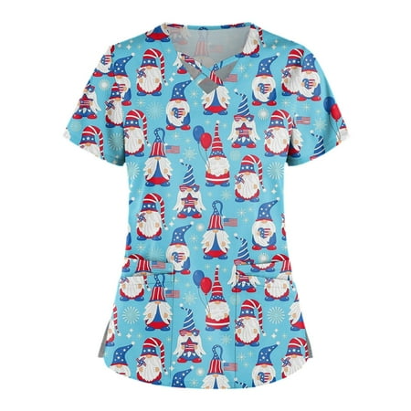 HIMIWAY Summer Hot Shirts for Women Plus Size Cute Printed Scrub Working Uniform Tops For Women Cross V-Neck Short Sleeve Fun T-Shirts Workwear Tee With Pockets
HIMIWAY Summer Hot Shirts for Women Plus Size Cute Printed Scrub Working Uniform Tops For Women Cross V-Neck Short Sleeve Fun T-Shirts Workwear Tee With Pockets