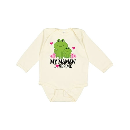 Inktastic Mamaw Loves Me Granddaughter Gift Baby Girl Long Sleeve Bodysuit