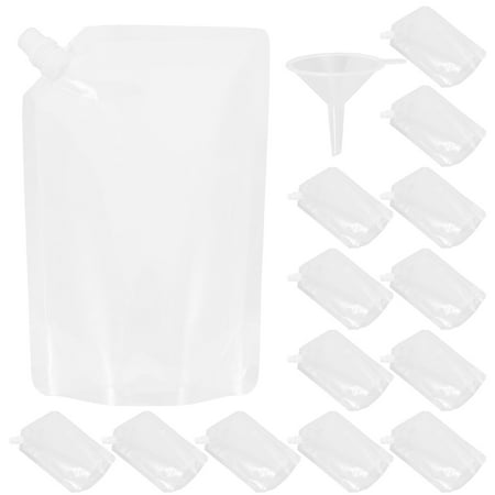 1 Set of Disposable Liquid Beverage Bags Plastic Spout Juice Beverage Pouches for Party