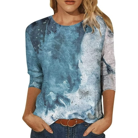 Fsqjgq Log Sleeve T Shirts for Women Fashion Print Splice Round Neck Long Sleeve Shirt Blouse Camisole Top Woman Pajamas Shirt T Shirts for Womens Tops Polyester Blue L
Fsqjgq Log Sleeve T Shirts for Women Fashion Print Splice Round Neck Long Sleeve Shirt Blouse Camisole Top Woman Pajamas Shirt T Shirts for Womens Tops Polyester Blue L