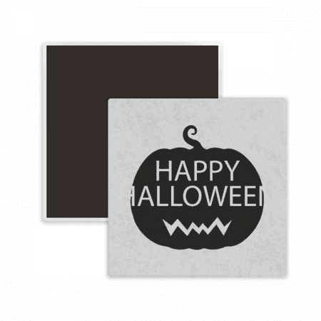 Halloween Black Horror Pumpkin Square Ceracs Fridge Magnet Keepsake Memento