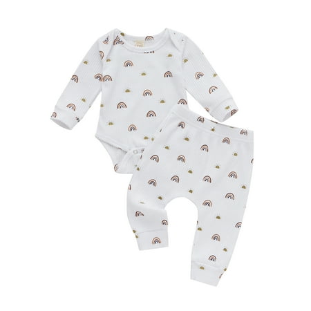 jaweiw Newborn Baby Boy Girl Cotton Ribbed Rainbow Clothes Knit Long Sleeve Romper Pants Infant Fall Winter Outfits
jaweiw Newborn Baby Boy Girl Cotton Ribbed Rainbow Clothes Knit Long Sleeve Romper Pants Infant Fall Winter Outfits