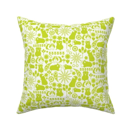 Guinea Pigs Animals Throw Pillow Cover w Optional Insert by Roostery