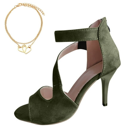 Jungdeepe Women s Summer Fashion Fine Heel Fish Mouth Suede Back Zipper Heels PROM Solid Sandals
Jungdeepe Women s Summer Fashion Fine Heel Fish Mouth Suede Back Zipper Heels PROM Solid Sandals