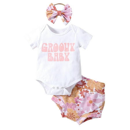 Qtinghua Newborn Baby Girl Summer Clothes Floral Letter Print Romper Bodysuit High Waist Shorts Headband 3Pcs Outfits
Qtinghua Newborn Baby Girl Summer Clothes Floral Letter Print Romper Bodysuit High Waist Shorts Headband 3Pcs Outfits