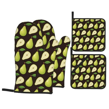 Oven Mitts and Pot Holders Sets 4 pcs Cute Lime Green Pear Black Non-Slip Oven Gloves Potholders Soft Quilted Lining Heat Resistant Gloves Hot Pads for Kitchen Cooking Baking
Oven Mitts and Pot Holders Sets 4 pcs Cute Lime Green Pear Black Non-Slip Oven Gloves Potholders Soft Quilted Lining Heat Resistant Gloves Hot Pads for Kitchen Cooking Baking