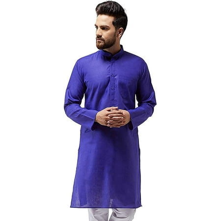 Royal Kurta Men s Khadi Kurta (Blue-Dobby-Only-Kurta-40Qw_40)