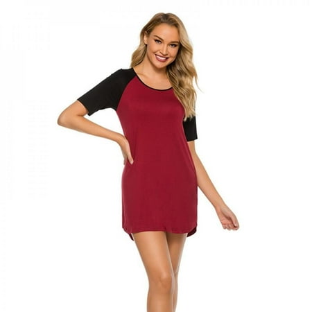 CUTELOVE Women Simple Casual Nightdress Thin Round Neck Short Sleeve Above Knee Pajamas Underwear For Spring Summer
CUTELOVE Women Simple Casual Nightdress Thin Round Neck Short Sleeve Above Knee Pajamas Underwear For Spring Summer