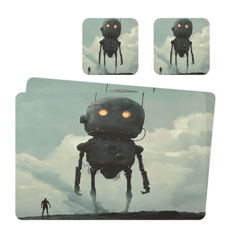 Wobogo Tall Digital Robot Placemats Coasters Set of 2 Heat-resistant Non-slip Easy to Clean Square Dinner Plate Mat
Wobogo Tall Digital Robot Placemats Coasters Set of 2 Heat-resistant Non-slip Easy to Clean Square Dinner Plate Mat