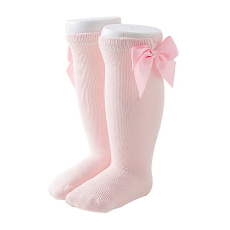 

Anti-slip Baby Girls Cotton Long Socks Solid Color Big Bow Knee High Stocking Cute Lacework Princess Leg Warmer Floor Slipper