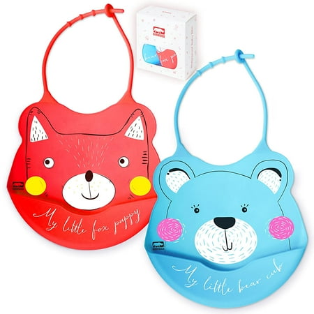2 Pc Silicone Waterproof Baby Feeding Bibs Comfortable Soft Adjust with Snaps. for Toddlers Boys Or Girls - Bear and Fox
2 Pc Silicone Waterproof Baby Feeding Bibs Comfortable Soft Adjust with Snaps. for Toddlers Boys Or Girls - Bear and Fox