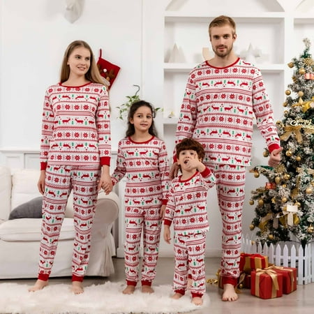 

YYDGH Family Christmas Pjs Matching Sets Christmas Pajamas for Family Adults Kids Baby Holiday Xmas Deer Snowflake Sleepwear Set