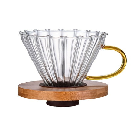 Stylish V-type Coffee Cup High Temperature Resistance Handmade Glass Filter Coffee Cup Wooden Tray for Home Office (with Handle)
Stylish V-type Coffee Cup High Temperature Resistance Handmade Glass Filter Coffee Cup Wooden Tray for Home Office (with Handle)