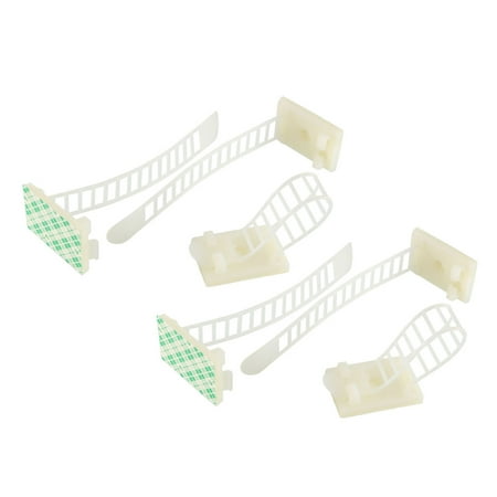 10pcs Adjustable Cable Clips Adhesive Straps Clamps Mount Multi Cables White