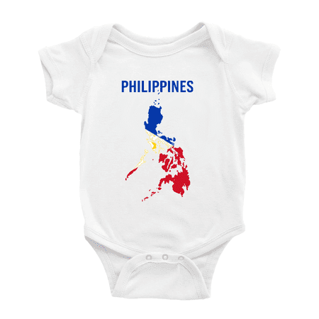 Philippines Map Flag Boy Girl Bodysuits (White 3-6 Months)