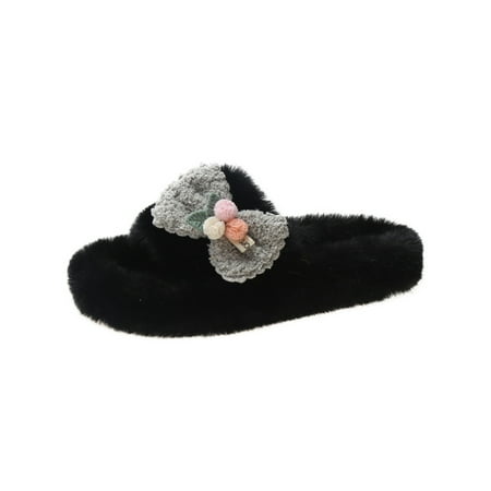 Daeful Women s Lightweight Slip On Plush Slipper Indoor Non-slip Slide Sandals Cozy Flat House Shoes Black 4.5
Daeful Women s Lightweight Slip On Plush Slipper Indoor Non-slip Slide Sandals Cozy Flat House Shoes Black 4.5