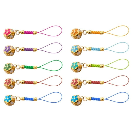 TOYMYTOY 10Pcs Lovely Bell Mobile Phone Pendant Mobile Phone Chain Hanging Rope for Decor