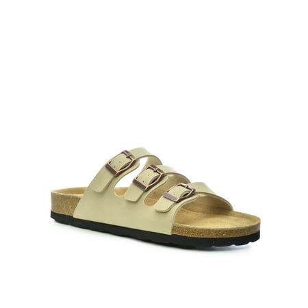 CloudAir Ladies Ruth Slip-On Contoured Comfort Footbed Buckle Sandals