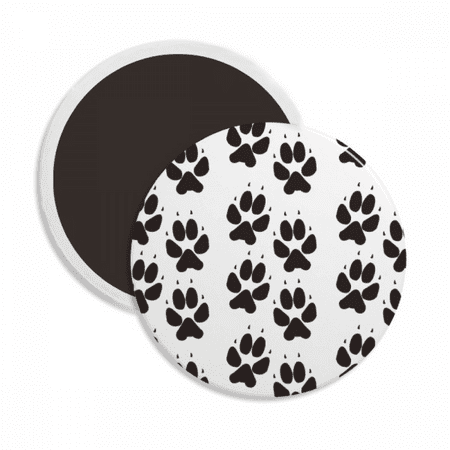 Paw Print Animal Claw Outline Protect Animal Round Ceracs Fridge Magnet Keepsake Decoration