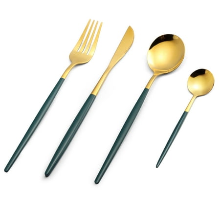 Aixpi Flatware 4 Piece Matte Handle Stainless Steel Tableware Sets Spoons And Forks Set Silverware Set Travel Utensils Set Cutlery(green gold)
Aixpi Flatware 4 Piece Matte Handle Stainless Steel Tableware Sets Spoons And Forks Set Silverware Set Travel Utensils Set Cutlery(green gold)